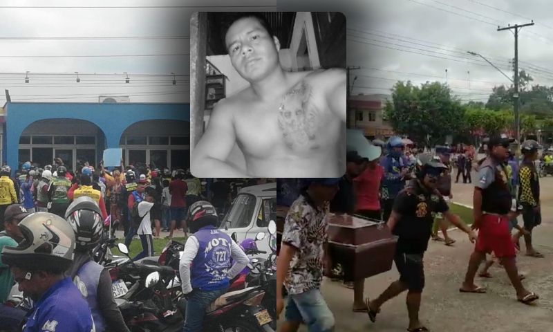 REVOLTA: caixão de mototaxista m0rto por assaltantes é levado para casa do Prefeito de Tabatinga; veja vídeo