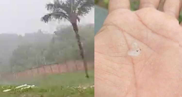 Chuva de granizo é registrada em Manaus após fumaceira; veja o vídeo
