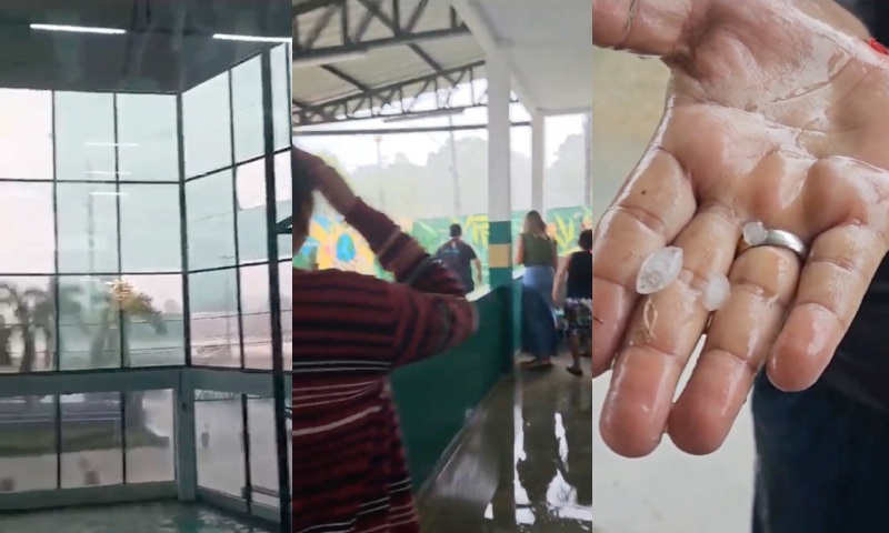 Granizo, ventania e fumaceira: população em Manaus sofre com mudanças climáticas; veja vídeos
