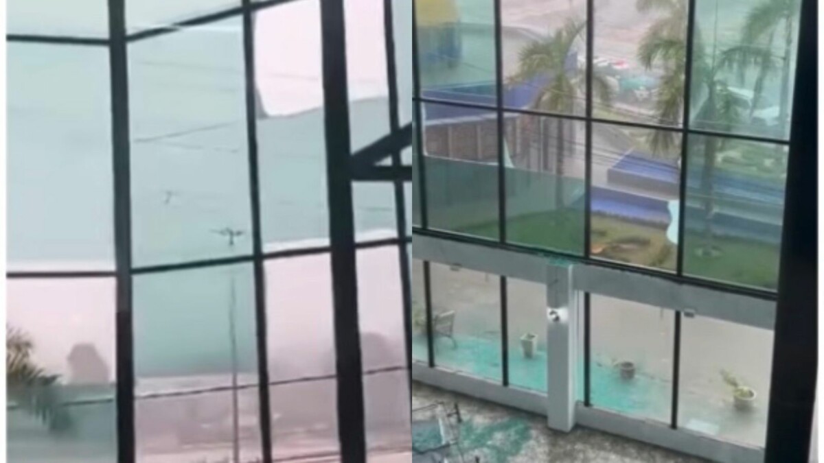 Vidraças do Shopping Cidade Leste são destruídas durante temporal e clientes ficam em pânico; veja vídeos