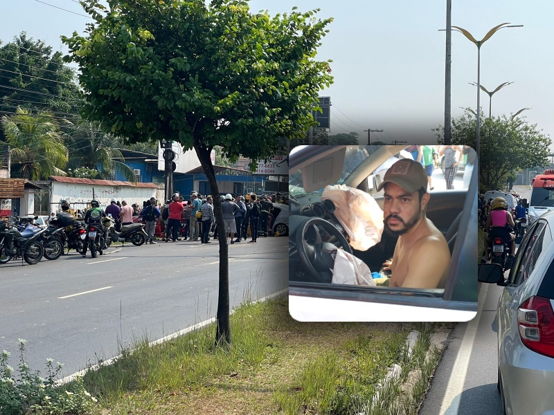 Motorista bêb4do atravessa canteiro central e m4ta motoqueiro em Manaus; veja vídeo