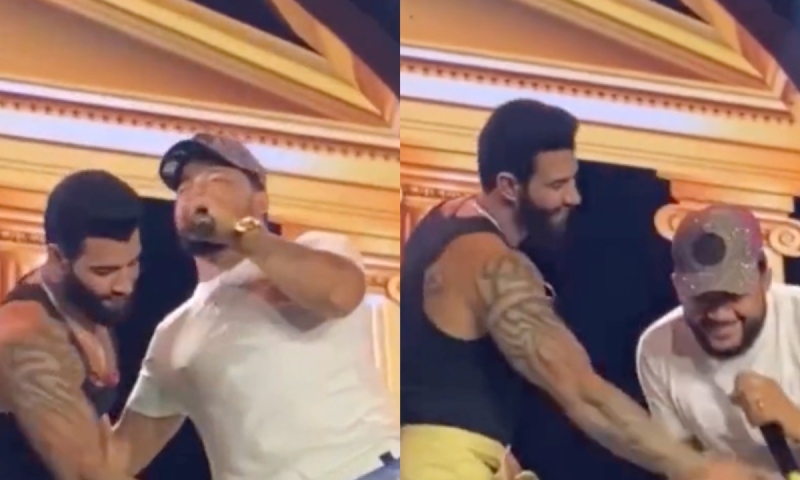 ‘Só na Brotheragem’: Gusttavo Lima agarra o “malaquias” de colega em show; veja vídeo
