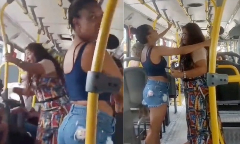 Barraco no Busão: esposa traída ‘peita’ amante do marido na linha 010; veja vídeo