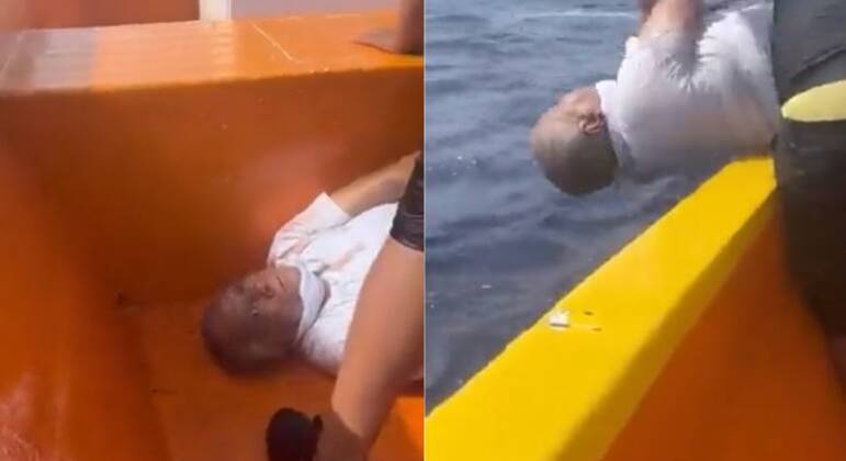 Traficante venezuelano é lançado vivo em alto mar com as mãos e os pés amarrados; veja vídeo