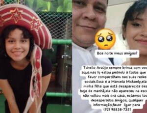 Jovem desaparece no bairro Santa Etelvina e deixa pai em desespero; ajude a encontrá-la