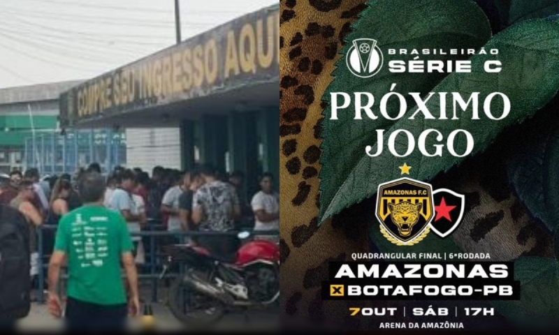 ‘Fila quilométrica!’: torcedores do Amazonas FC estão eufóricos com jogo decisivo contra o Botafogo-PB