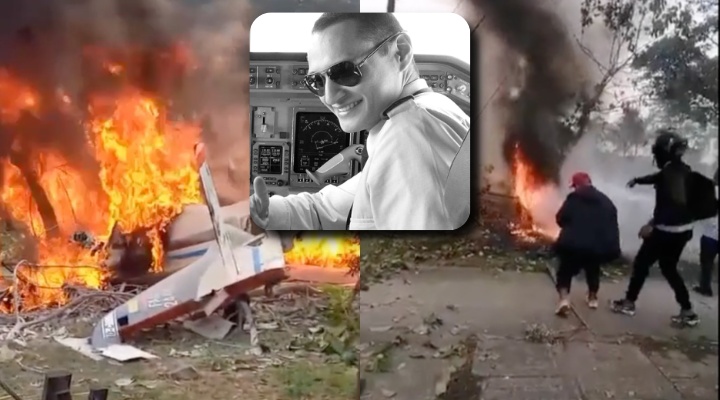 Vídeo desesperador mostra avião c4indo e piloto m0rrendo carboniz4d0; cenas f0rtes