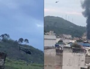 Helicópteros da polícia do RJ são fuzil4dos durante operação contra o CV; veja vídeo