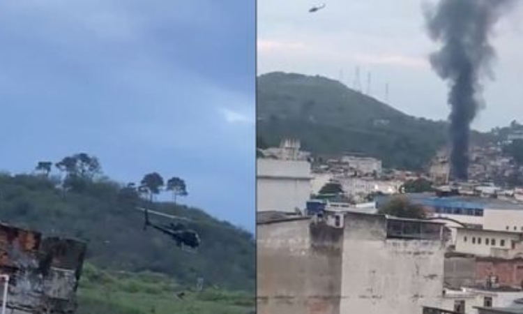 Helicópteros da polícia do RJ são fuzil4dos durante operação contra o CV; veja vídeo