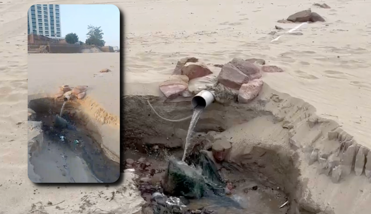 URGENTE: população denuncia que estão jogando água de esgoto na Praia da Ponta Negra; veja vídeos