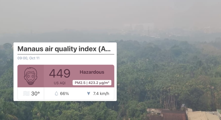 Manaus sufocando: capital amazonense amanhece com a 2ª pior qualidade do ar do mundo; veja vídeos