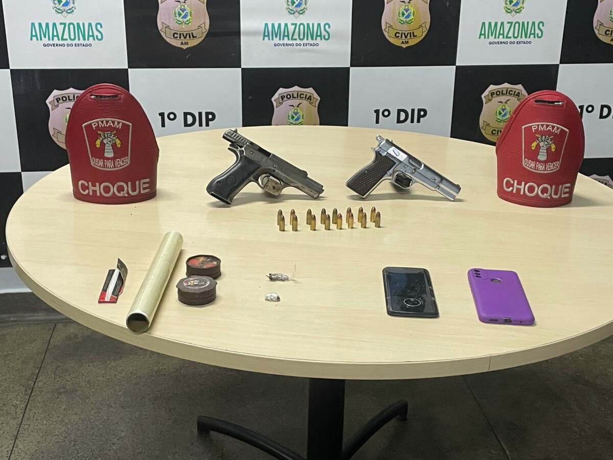 Pistoleiros de facção criminosa são presos no bairro Parque Dez; veja vídeo