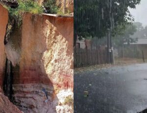 Deslizamento assusta moradores no Jorge Teixeira após chuva em Manaus; veja