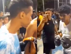 Boxe: jovem fica entre a vida e a m0rte após lut4 clandestina no meio da praça; veja vídeo