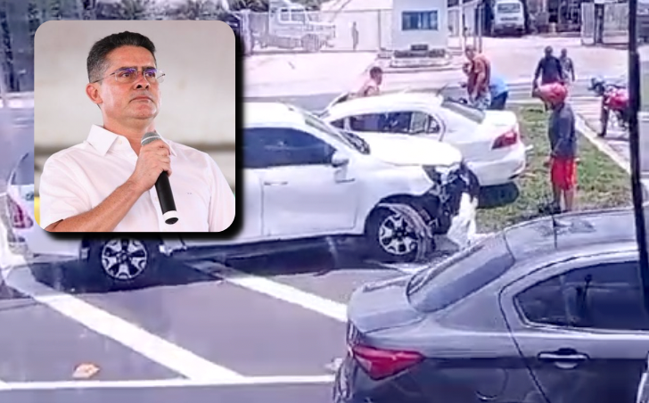 URGENTE: equipe do prefeito David Almeida sofre acidente de carro em Manaus; veja vídeo