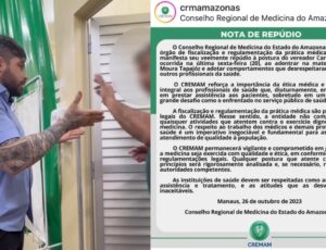 Conselho Regional de Medicina do AM repudia atitude do vereador Carpê e se manifesta à favor dos médicos
