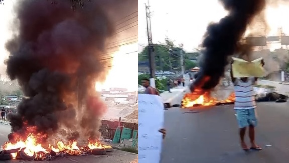 Urgente: manifestantes bloqueiam avenida com fogo e fumaça se espalha em Manaus; veja