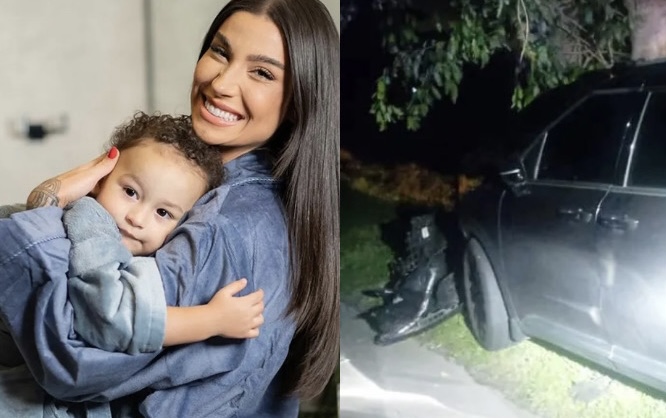 Bianca Andrade, a Boca Rosa, sofre acidente de carro com o filho no RJ