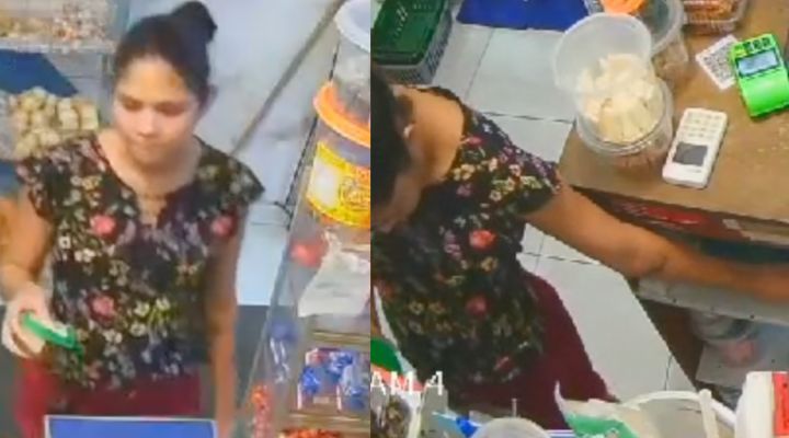 Vulgo ‘blindada da mão leve’ faz a limpa em mercadinho do Vale do Sinai em Manaus; veja vídeo