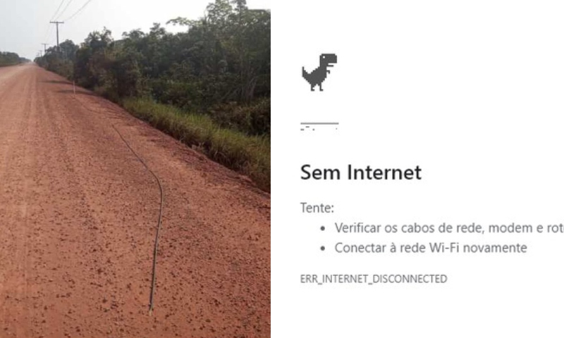 Cabo ‘fuleiro’ arrebenta na BR-319 e deixa Amazonas e Roraima sem internet