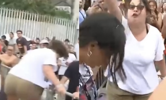 ‘Tudo pela loirinha’: a porr4d4 comeu entre fãs na fila do show da Taylor Swift; veja vídeos