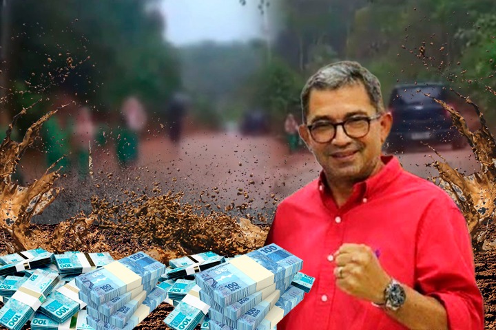 BOMBA: Prefeito de Iranduba gasta R$ 10 milhões em asfalto mas crianças continuam andando na lama; veja