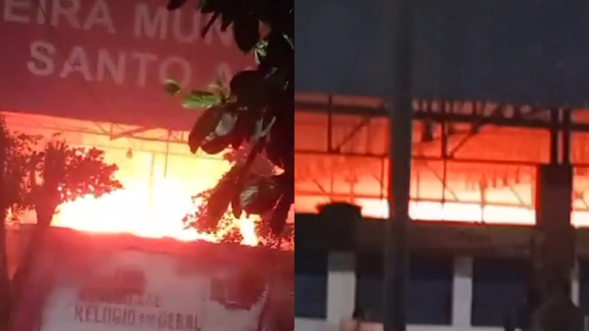 Urgente: Feira do Santo Antônio pega fogo em Manaus; veja vídeos