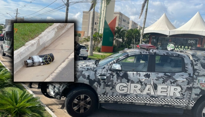 Bomb4 caseira é jogada na frente do parque Mosaico; veja vídeo