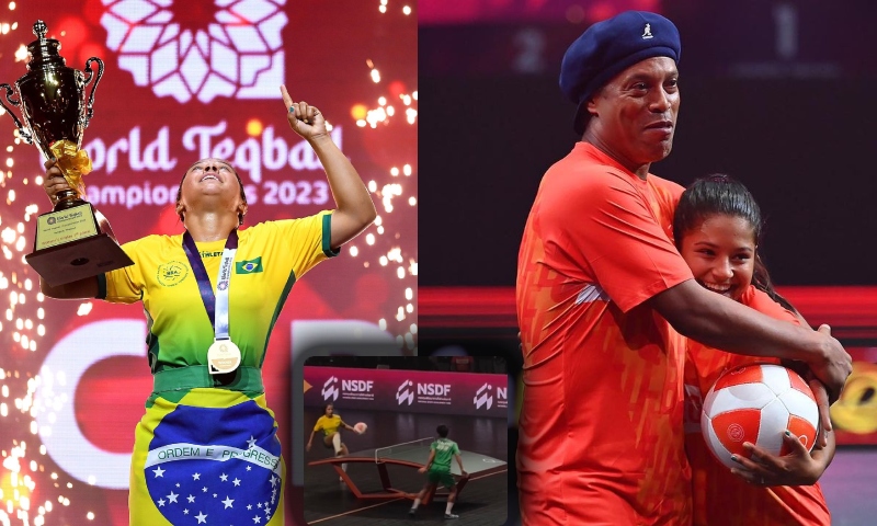 ‘Princesa da Embaixadinha’ Rafaella Fontes conquista Mundial de Teqball e ganha respeito do ‘Bruxo’; veja vídeo