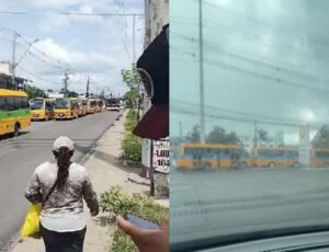 Greve dos 'Amarelinhos' deixa população desamparada nos pontos de ônibus em Manaus; veja vídeo
