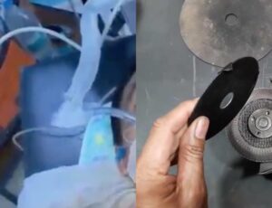 'Peão teimoso': veja o que acontece com trabalhador que insiste em lixar peça com disco de corte; CENAS FORTES