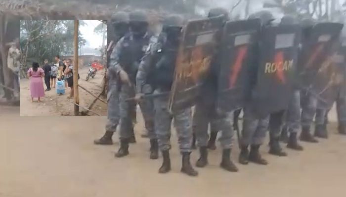 URGENTE: Índios e policiais entram em confronto durante reintegração no Tarumã; veja vídeo