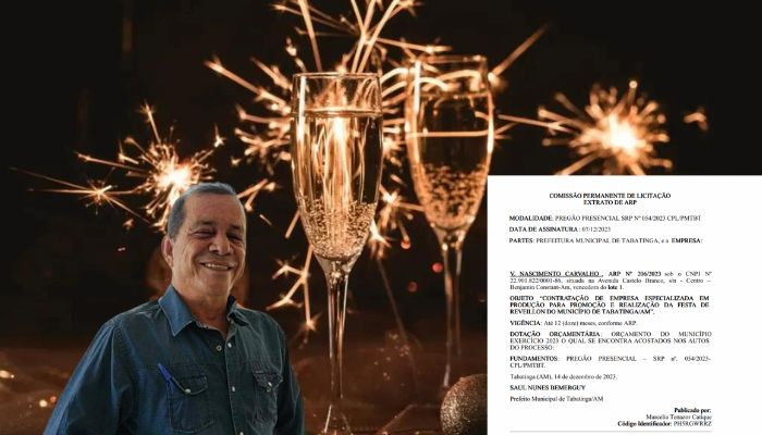 Prefeito Saul Bemerguy assina contrato, mas esconde gastos do réveillon em Tabatinga
