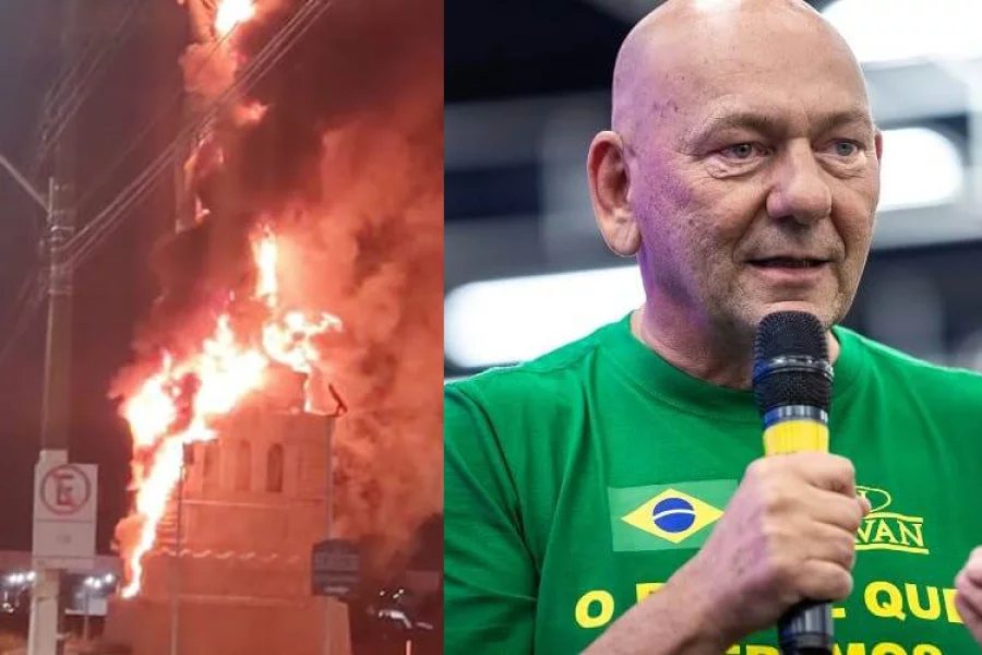 Luciano Hang oferece R$ 100 mil para quem encontrar ‘vândalos’ que incendiaram Havan; veja vídeo