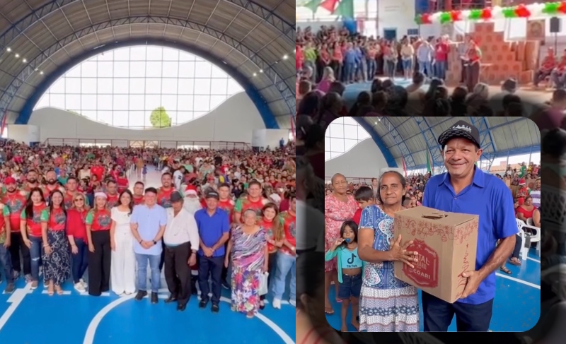 Prefeito Keitton Pinheiro realiza ação de Natal com entrega de três mil cestas básicas em Coari; veja vídeo