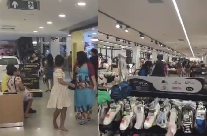 URGENTE: ‘arrastão’ deixa clientes em pânico no Shopping Grande Circular; veja vídeos