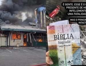 Bíblia fica intacta após incêndio na Churrascaria Tropeiro: "O choro dura uma noite, mas alegria vem pela manhã"