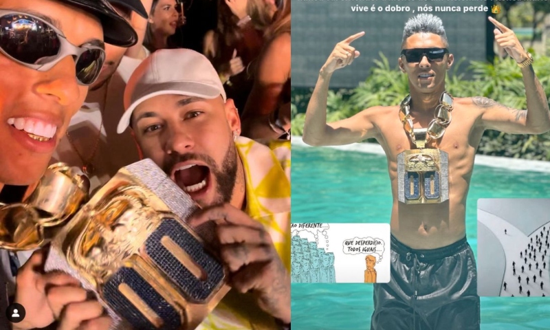 Neymar ganha colar de R$ 2 milhões de influenciador investigado por lavagem de dinheiro