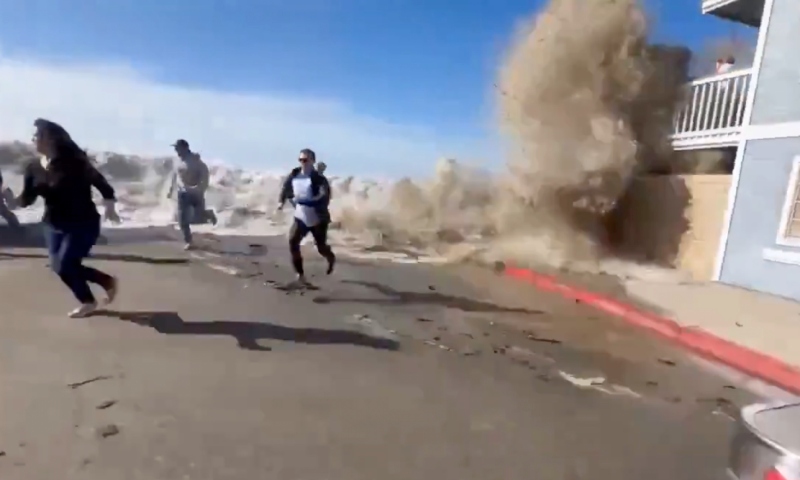 “OLHA A ONDA”: oito pessoas vão parar no hospital após onda gigante atingir a Califórnia; veja vídeo