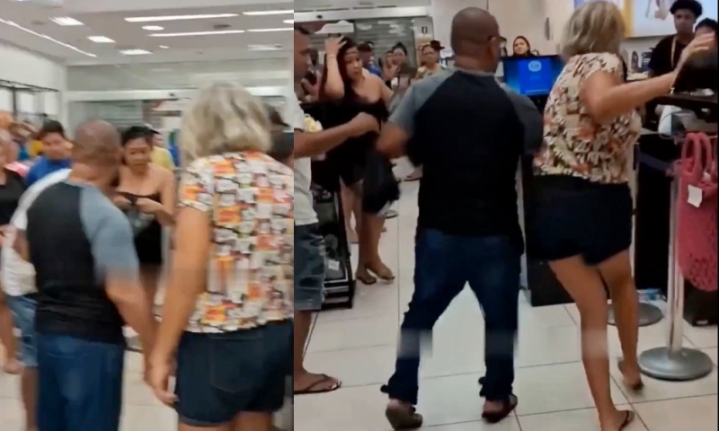 Pohad4l na C&A do Centro de Manaus: “Não venha tocar no meu marido”, diz blindada; veja vídeo