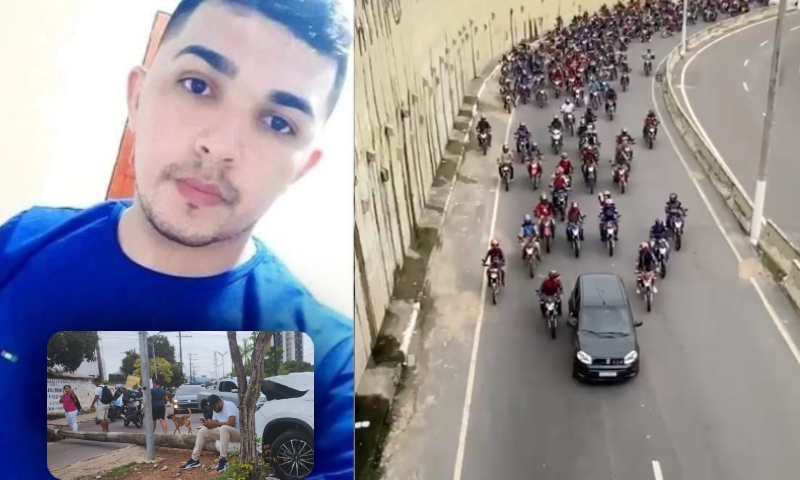 “Último Adeus”: amigos fazem cortejo para jovem esmagad0 por poste na Ponta Negra; veja vídeo