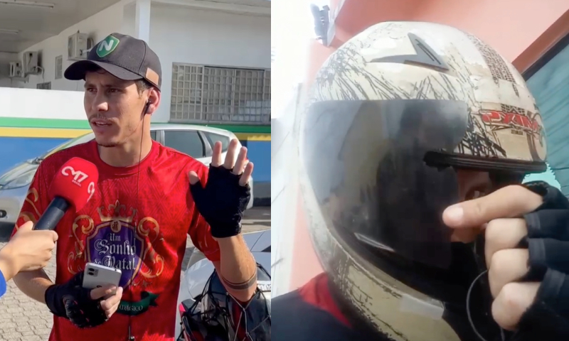 “Nasci de novo”: diz trabalhador que levou tir0 de raspão no capacete durante assalto em Manaus; veja vídeo