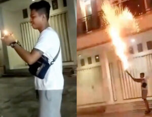 CENAS FORTES: jovem começa o ano de 2024 da pior maneira ao brincar com fogos de artifício; veja vídeo