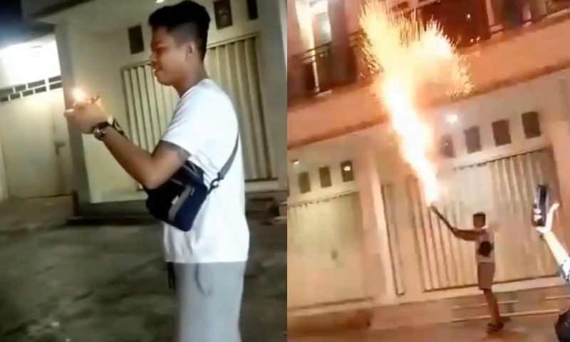 CENAS FORTES: jovem começa o ano de 2024 da pior maneira ao brincar com fogos de artifício; veja vídeo
