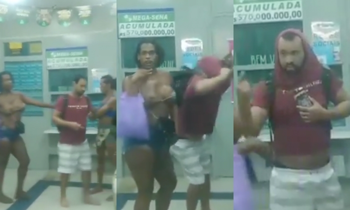 Barraco de novela: garanhão casado contrata travestis para comemorar prêmio da mega-sena e dá calote; veja vídeo