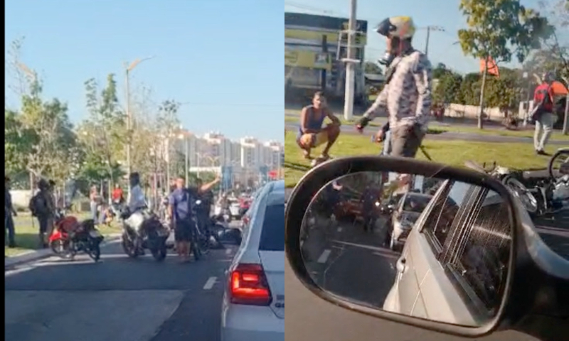 URGENTE: Gravíssimo ac1dente de moto deixa mulher ens4nguentada na avenida Max Teixeira; veja vídeo