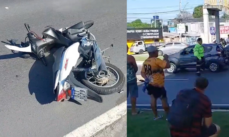 Mulher m0rre após ser atropel4da por moto na avenida Max Teixeira; veja vídeo