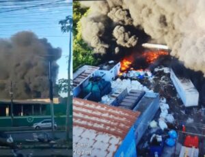 Incêndio que devastou empresa no Distrito Industrial pode ser criminoso; veja vídeo