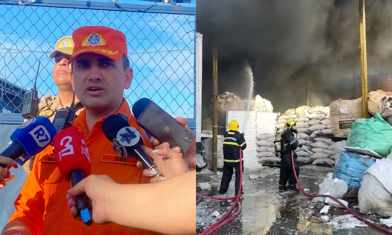 Bombeiros conseguem controlar incêndio em empresa do Distrito Industrial; veja vídeo