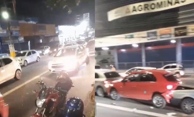 URGENTE: mais de cinco carros são atingidos em grave acidente na Torquato Tapajós; veja vídeo